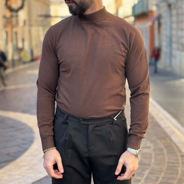 Pullover lupetto marrone - FLAG STORE
